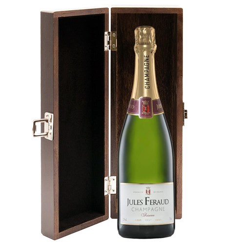 Jules Feraud Brut Champagne 75cl in Elm Wood Gift Box